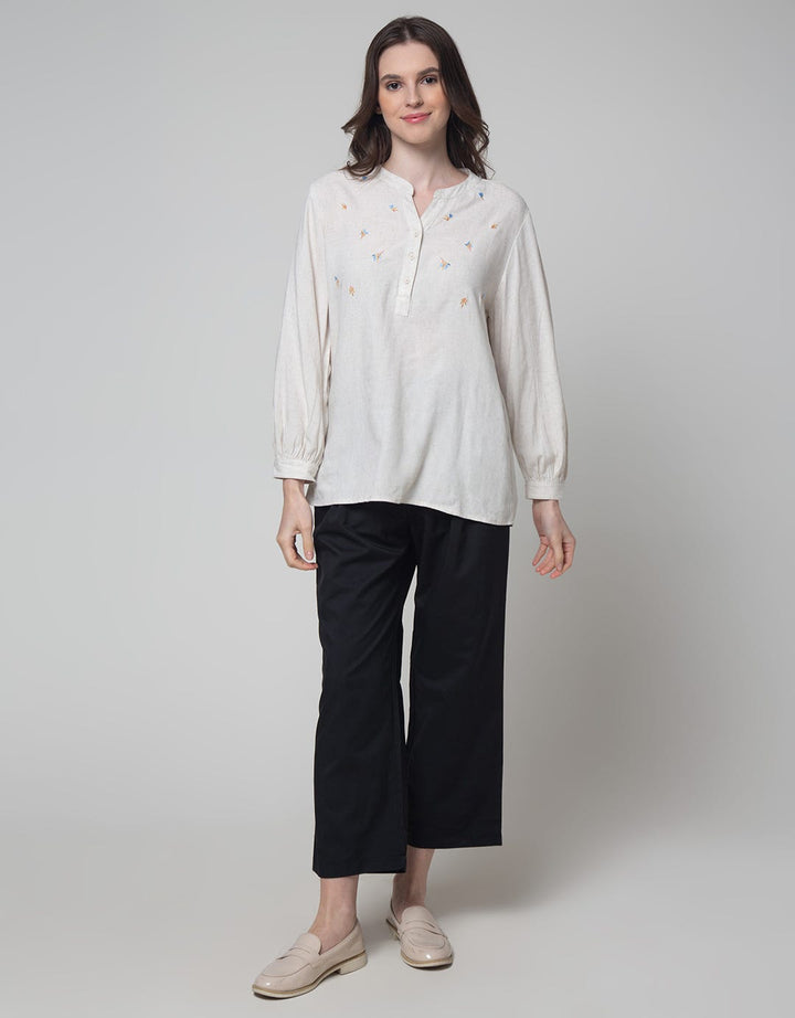 Connexion Long Sleeve Blouse Cotton Bulukuda Embro Dada