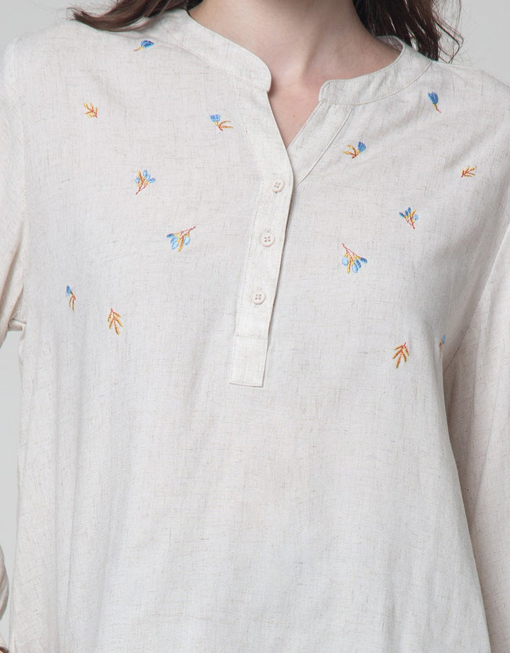 Connexion Long Sleeve Blouse Cotton Bulukuda Embro Dada
