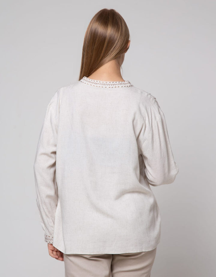 Connexion Long Sleeve Blouse Cotton Bulukuda Embro Manset