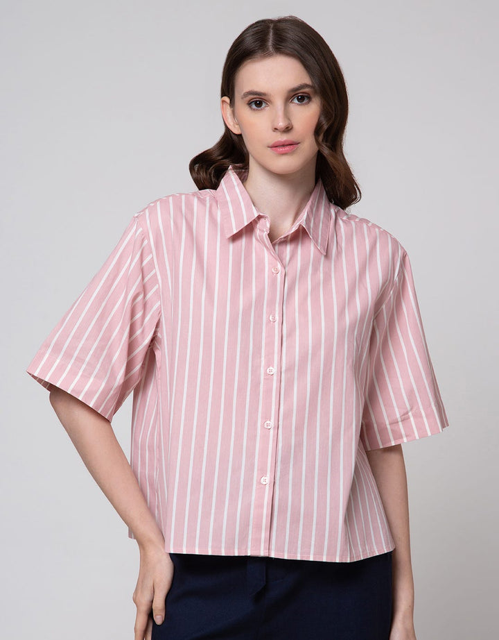 Connexion Vertical Stripes Kemeja Wanita