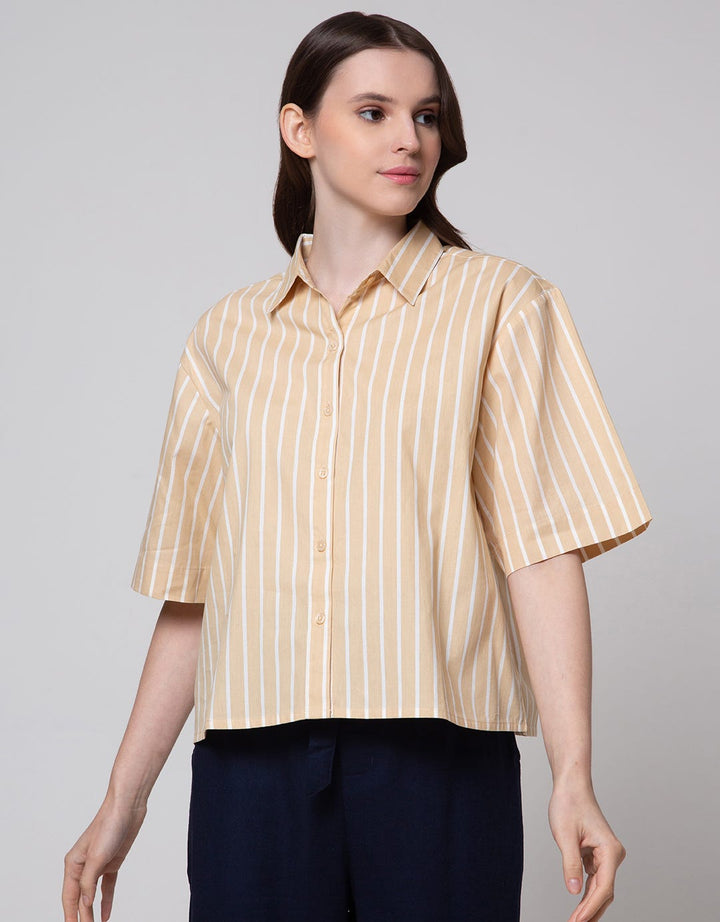 Connexion Vertical Stripes Kemeja Wanita