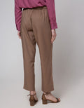 Geela Belt Straight Pants Dark Khaki