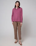 Geela Belt Straight Pants Dark Khaki