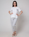 Disney Stitch Embro Stripe Kaos Wanita