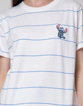Disney Stitch Embro Stripe Kaos Wanita