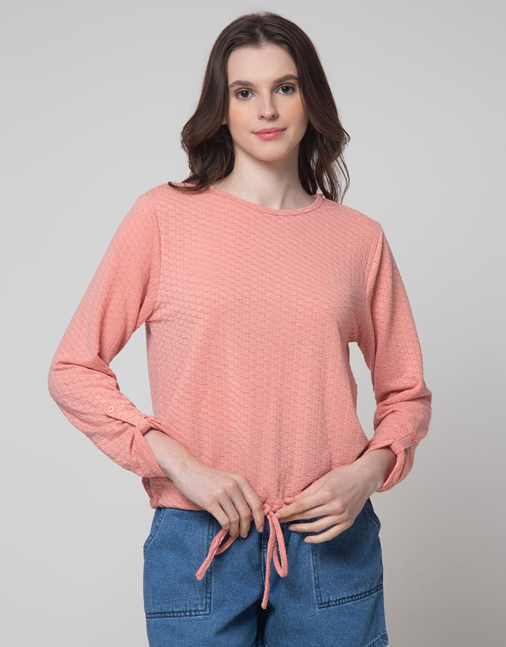 Connexion Emboss Drawstring Kaos Wanita