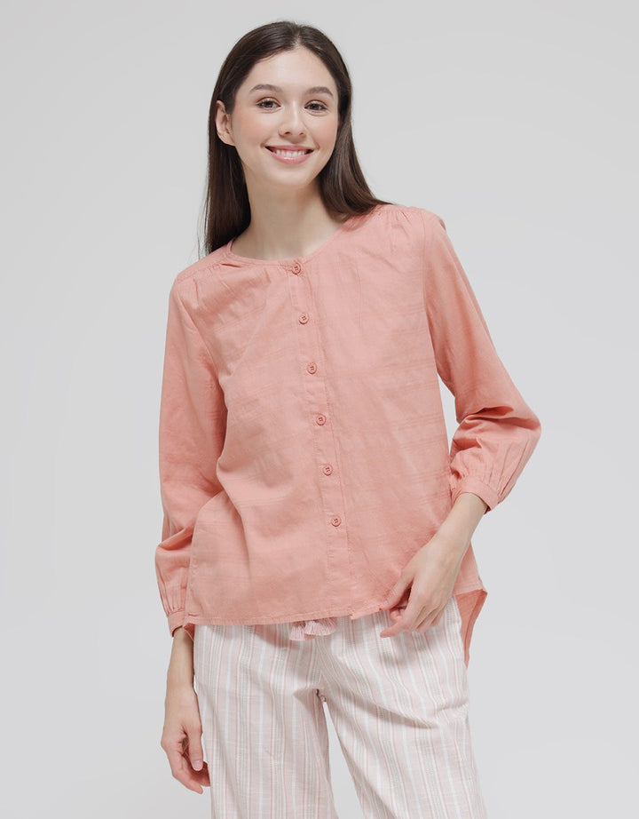 Exit Syaha Plain Round Blouse Wanita