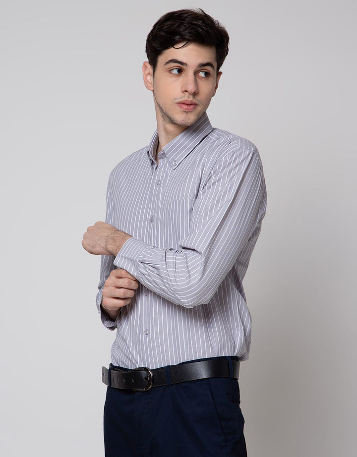Stanley Adams Long Sleeve Shirt Slim Fit Med Stripe