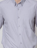 Stanley Adams Long Sleeve Shirt Slim Fit Med Stripe