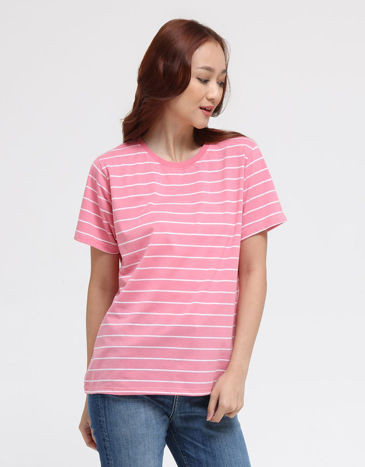 Nevada Stripe BB Solid Kaos Casual Wanita