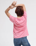 Nevada Stripe BB Solid Kaos Casual Wanita