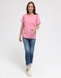 Nevada Stripe BB Solid Kaos Casual Wanita