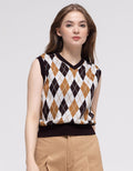 Nevada Argyle Pattern Vest Wanita