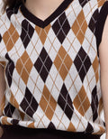 Nevada Argyle Pattern Vest Wanita