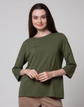 St. Yves Katun Combed Spandex Enzyme Kaos 3/4 Wanita