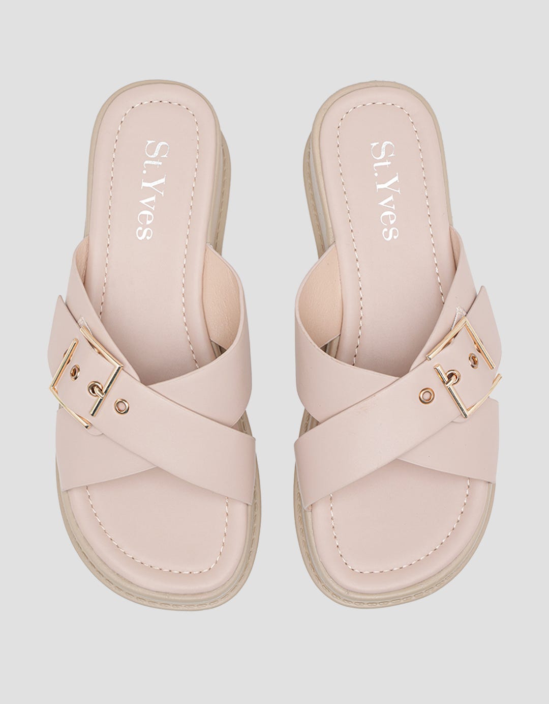 St. Yves Corss Ban Slip On Sandal Wedges Wanita