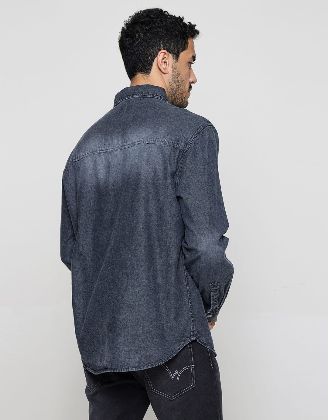 Nevada Denim Washing Regular Kemeja Lengan Panjang Pria