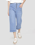 Triset Casual Pants Denim Look With Button
