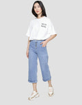 Triset Casual Pants Denim Look With Button