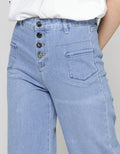 Triset Casual Pants Denim Look With Button