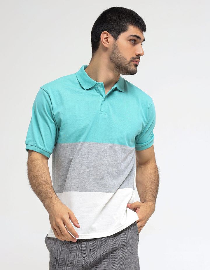 Nevada Jersey Stripe Tricolor Polo Shirt Pria