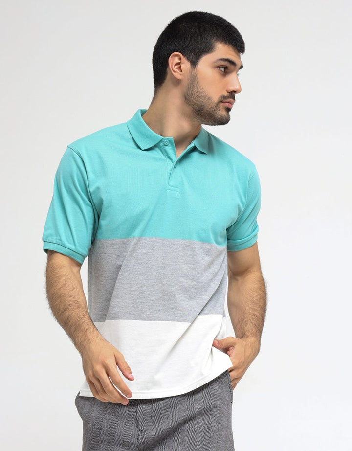 Nevada Jersey Stripe Tricolor Polo Shirt Pria
