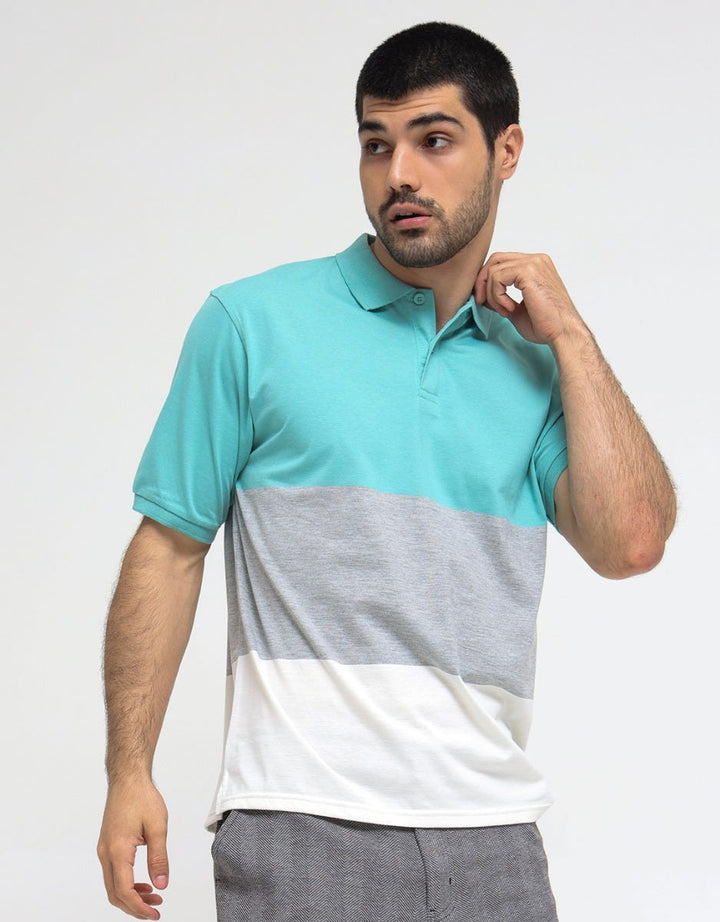 Nevada Jersey Stripe Tricolor Polo Shirt Pria