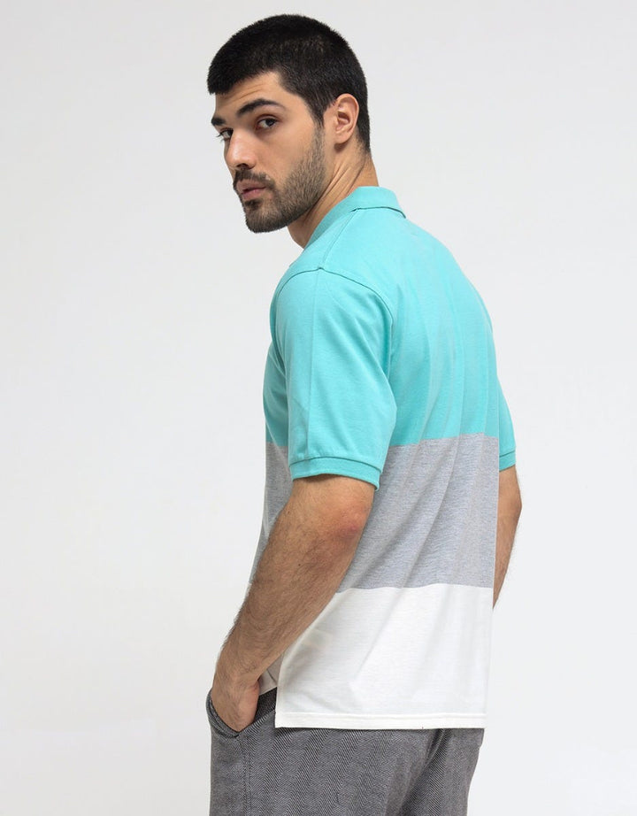 Nevada Jersey Stripe Tricolor Polo Shirt Pria