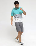 Nevada Jersey Stripe Tricolor Polo Shirt Pria