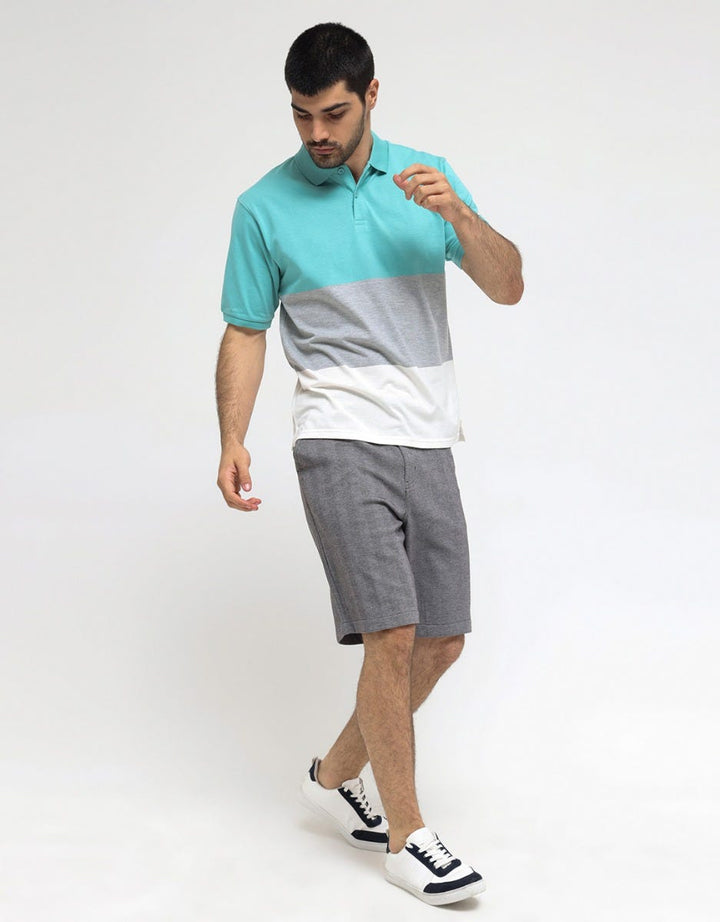 Nevada Jersey Stripe Tricolor Polo Shirt Pria