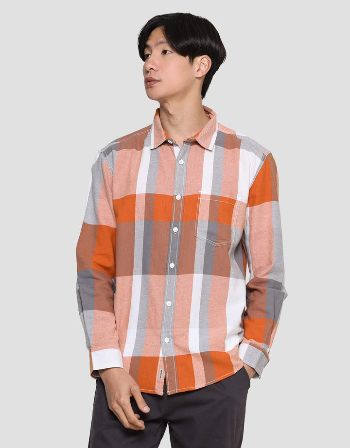 Nevada Kmls060 Checked Flannel Kemeja Pria