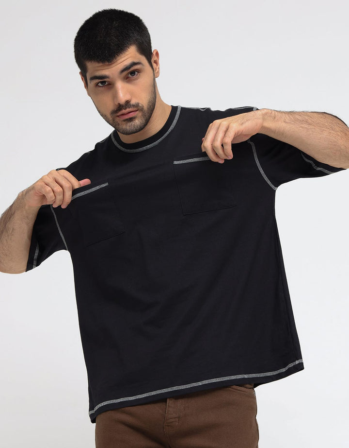Nevada Short Sleeve T-Shirt Contrast Stitch Oversized