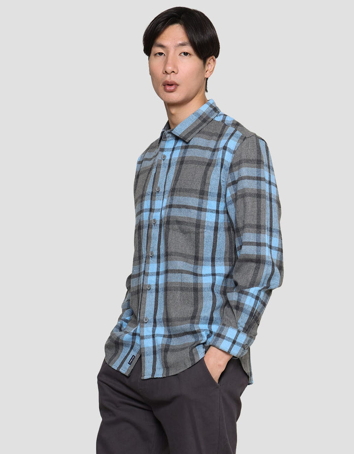 Nevada Kemeja Lengan Panjang Checked Flannel Pria