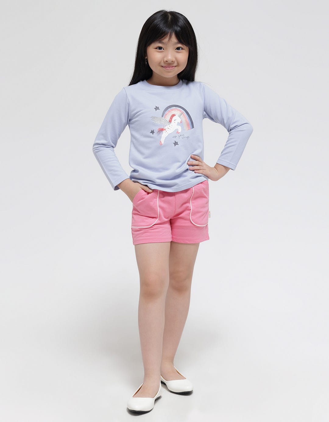 Little M Short Pants Basic Kantong Tempel