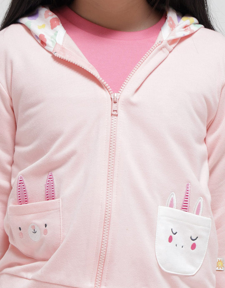 Little M Jacket Hoody Kantong Unicorn Bunny