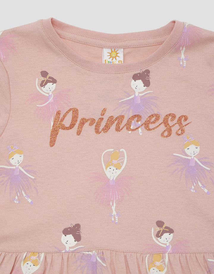 Little M Ballerina Print Midi Dress Anak Perempuan