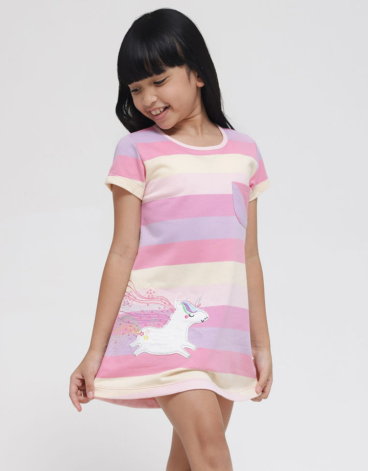 Little M Unicorn Rainbow Midi Dress Anak Perempuan