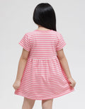 Little M Short Sleeve Midi Dress Stripe 2 Bunny