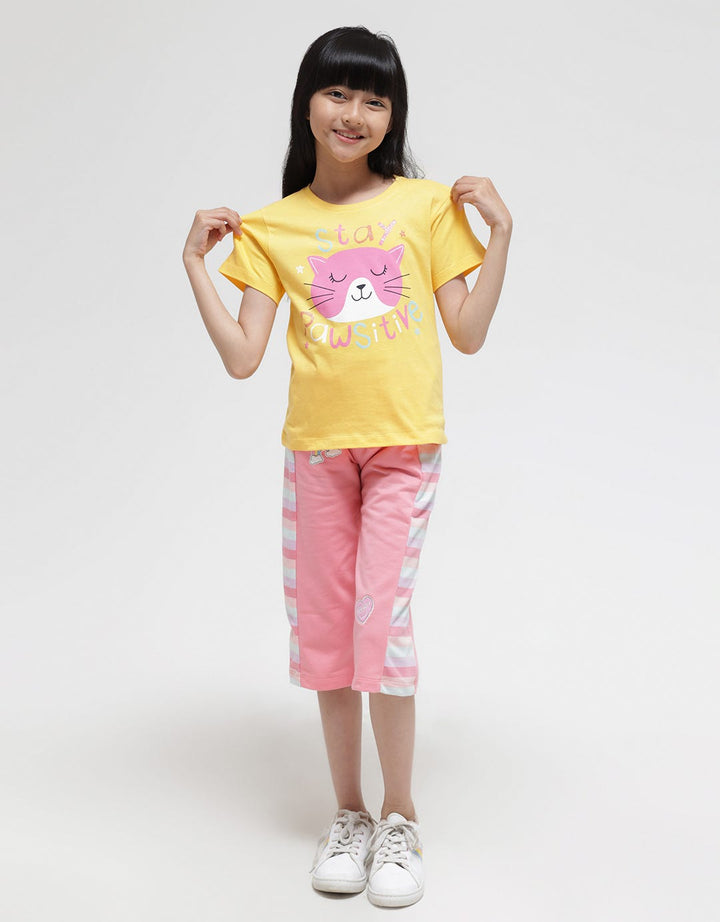 Little M Short Sleeve T-Shirt Ki Cat Stay Pawsitive