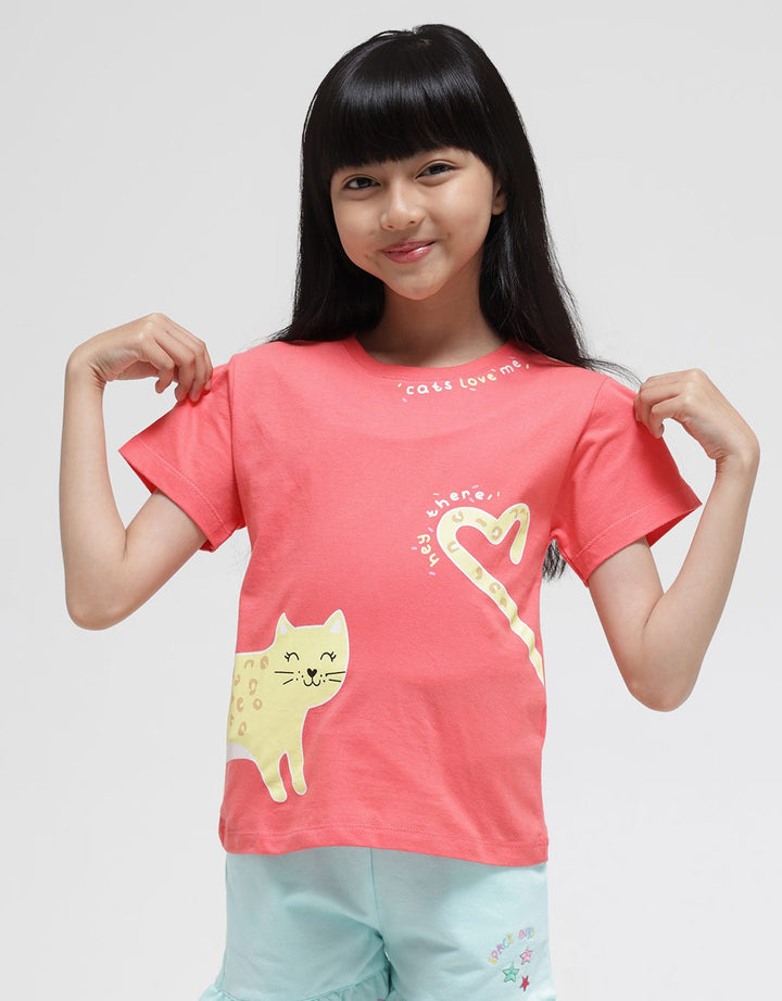 Little M Short Sleeve T-Shirt Cat Ekor Hati Kicat