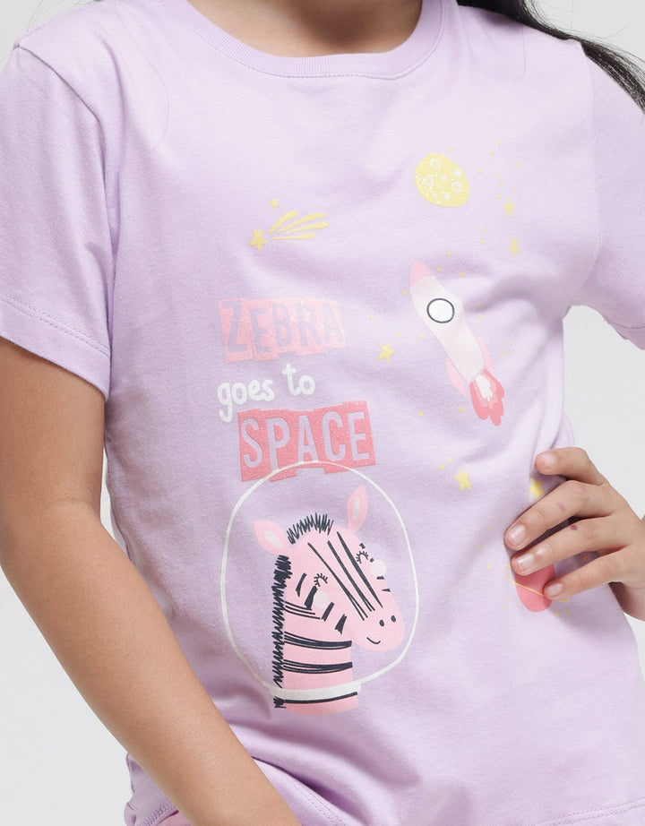 Little M Short Sleeve T-Shirt Space Zebra