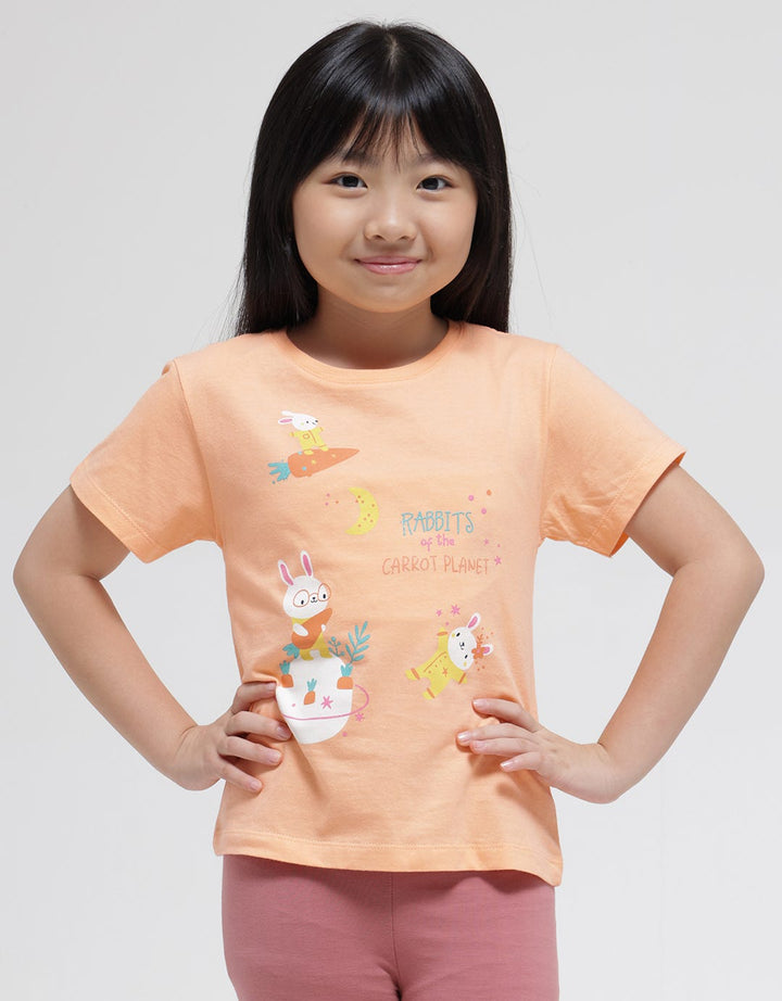 Little M Space Rabbit Girls T-Shirt