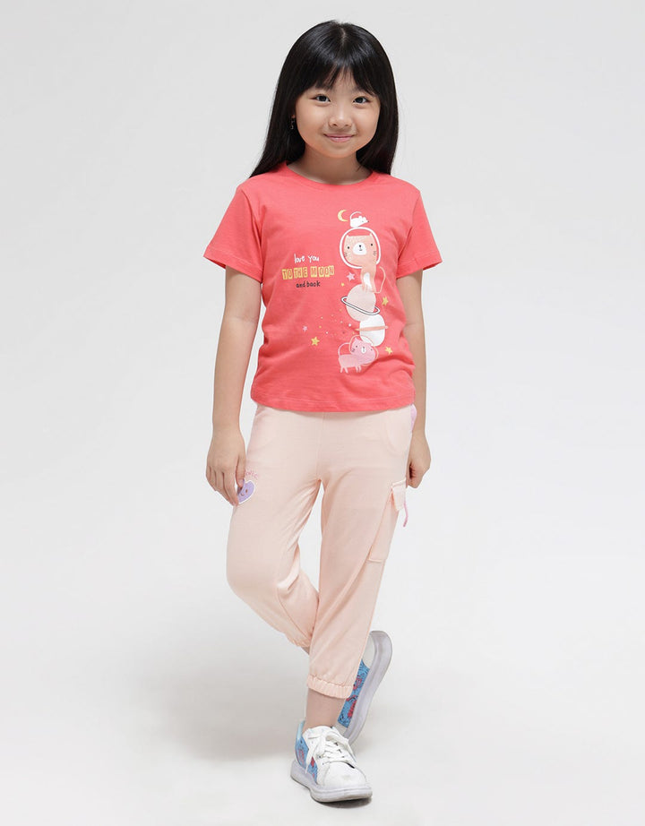 Little M Space Cat Kaos Anak Perempuan