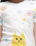 Little M Full Print Cat Kaos Anak Perempuan