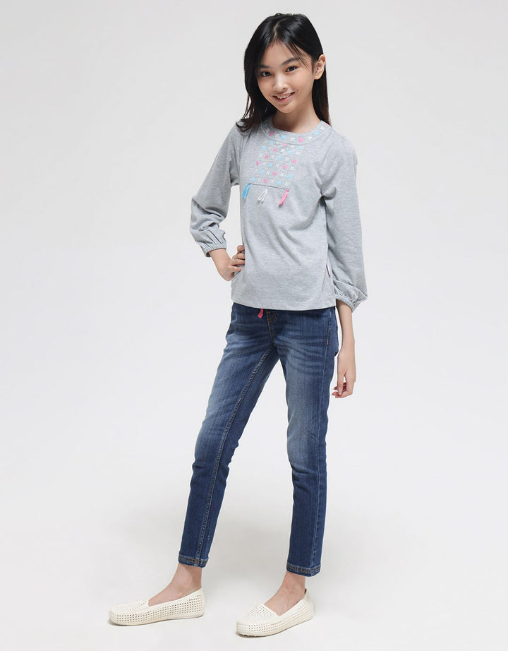 Cardinal Kids Girl Washed Accent 5 Pocket Pants
