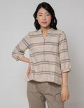 Triset Ladies V Stripe Blouse Wanita