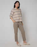 Triset Ladies V Stripe Blouse Wanita