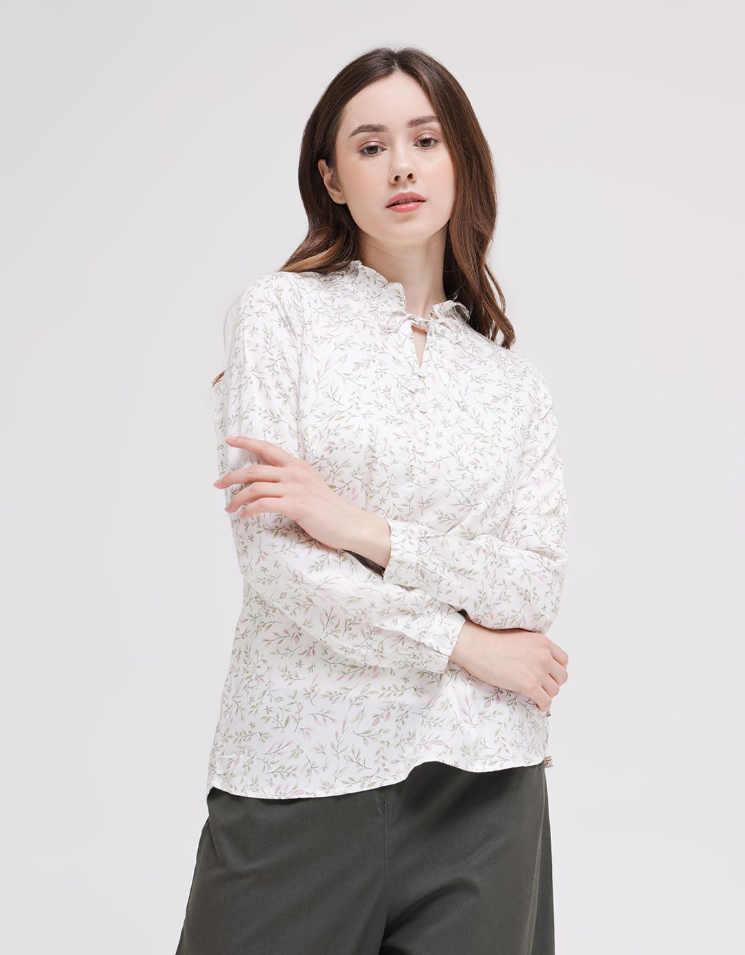 Triset Ladies Flower Print Women's Blouse