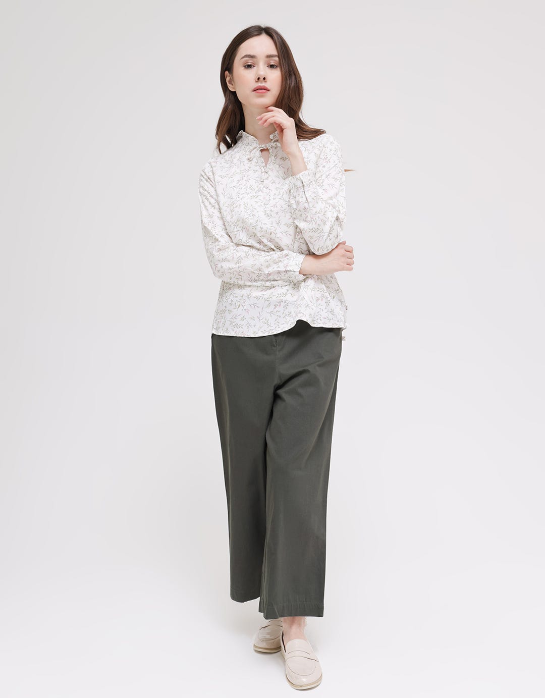 Triset Ladies Flower Print Women's Blouse
