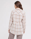 Triset Ladies Plaid Print Blouse Wanita